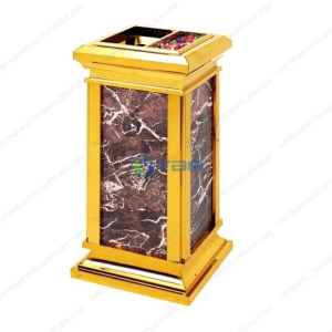 Thùng rác đá hoa cương đỏ cửa trên CT033