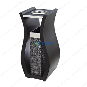 Thùng rác đặt sảnh Á Châu màu đen A023B