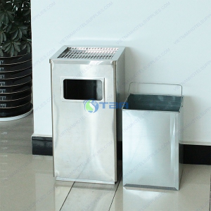 Thùng rác đặt tiền sảnh inox chữ nhật V300W