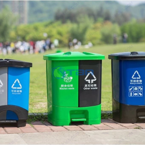 Thùng rác đôi nhựa HDPE đạp chân 40L