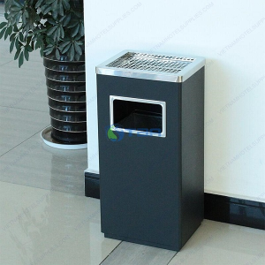 Thùng rác gạt tàn chữ nhật màu đen V300B