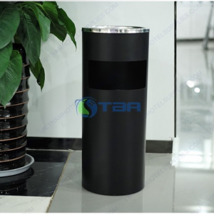 Thùng rác gạt tàn tròn màu đen GT250B