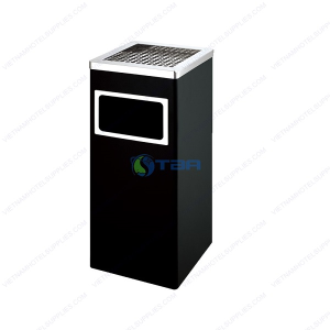 Thung rác gạt tàn vuông cửa trước màu đen V240B
