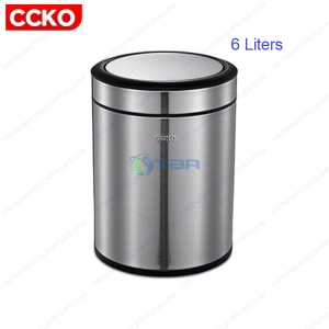Thùng rác inox CCKO tròn nắp lật 6 lít #CK9907