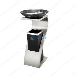 Thùng rác inox đặt sảnh chữ Z đĩa tròn A047