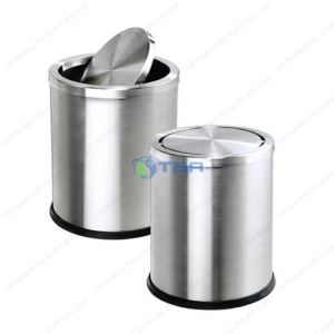 Thùng rác inox tròn nắp lật A300