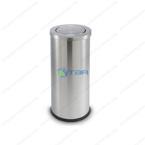Thùng rác inox đặt văn phòng nắp lật A250