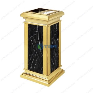 Thùng rác inox vàng đá hoa cương cửa trên CT026