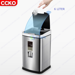 Thùng rác inox vuông cảm biến 6L #CK9915-6