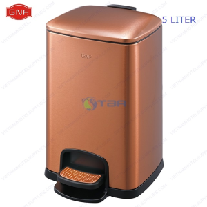 Thùng rác inox vuông cao cấp màu đồng 5L #GNFSJ5T