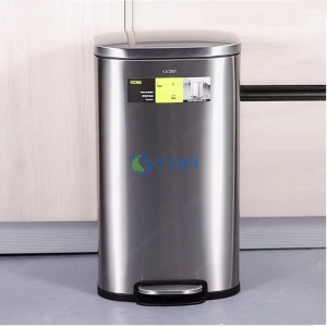Thùng rác inox vuông đạp chân cỡ lớn 30L #CK9934-30
