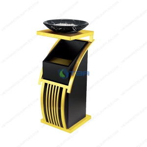 Thùng rác inox vuông đĩa đá tròn A028G
