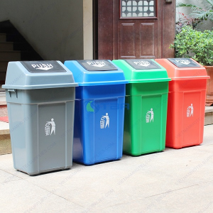 Thùng rác nhựa đặt công cộng nắp lật