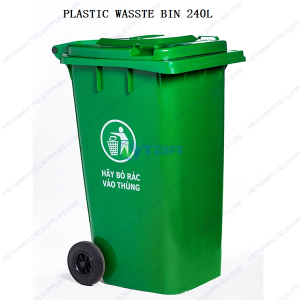 Thùng rác nhựa màu xanh 240L