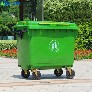 Thùng rác nhựa màu xanh 660L