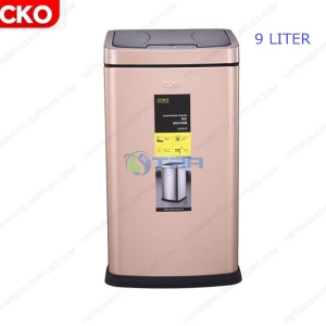 Thùng rác vuông cảm biến màu đồng 9L #CK9915-9T