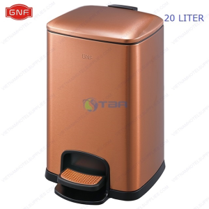 Thùng rác vuông cao cấp màu đồng 20L #GNFSJ20T