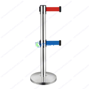 Trụ chắn inox barrier ngăn cách phân làn 2 tầng dây