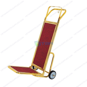 Xe đẩy hành lý inox mạ vàng cỡ nhỏ 2 bánh