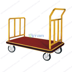 Xe đẩy hành lý inox mạ vàng kiểu chữ U