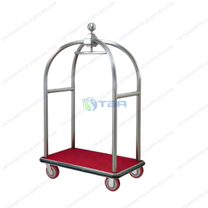 Xe đẩy hành lý khách sạn mái vòm khung inox