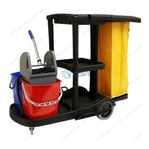 Xe đẩy làm vệ sinh đa năng cao cấp 03 tầng