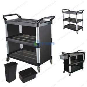 Xe đẩy phục vụ phòng đa năng ba tầng bằng nhựa