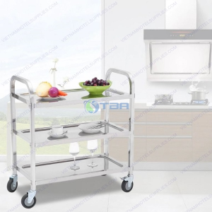 Xe đẩy phục vụ bàn và thức ăn inox cỡ lớn