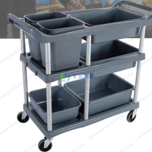 Xe đẩy thu dọn bàn ăn khung hợp kim nhôm
