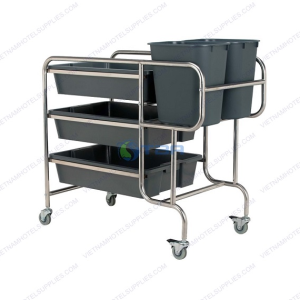 Xe đẩy thu gom bát đĩa dọn bàn ăn cỡ lớn