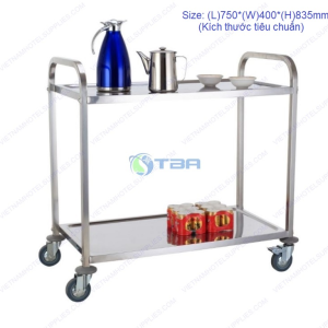 Xe đẩy thức ăn inox 2 tầng A400