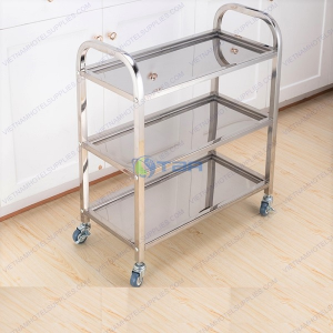 Xe đẩy thức ăn inox cao cấp 3 tầng AST450