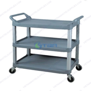Xe đẩy thức ăn khay nhựa ba tầng cỡ lớn