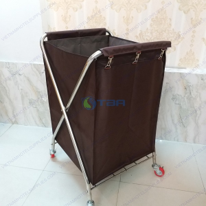 Xe thu gom đồ giặt là gấp được khung inox chữ X 