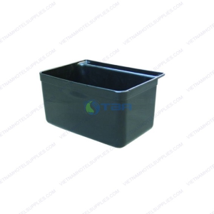 Xô nhựa đen dùng cho xe đẩy thu dọn bàn ăn