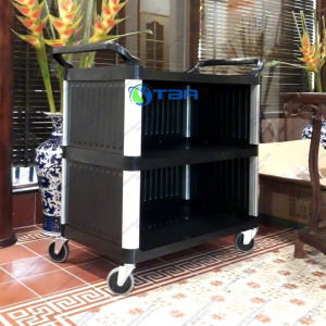 Xe đẩy phục vụ phòng đa năng ba tầng bằng nhựa