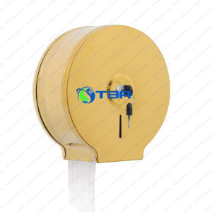 Hộp đựng giấy vệ sinh cuộn tròn lớn inox vàng Asia